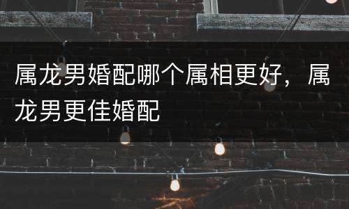 属龙男婚配哪个属相更好，属龙男更佳婚配