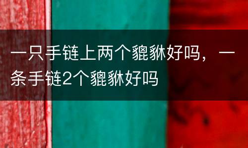 一只手链上两个貔貅好吗，一条手链2个貔貅好吗