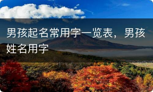 男孩起名常用字一览表，男孩姓名用字