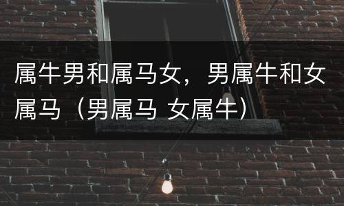 属牛男和属马女，男属牛和女属马（男属马 女属牛）