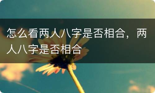 怎么看两人八字是否相合，两人八字是否相合
