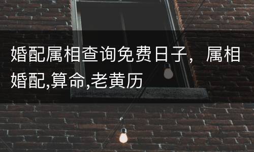 婚配属相查询免费日子，属相婚配,算命,老黄历