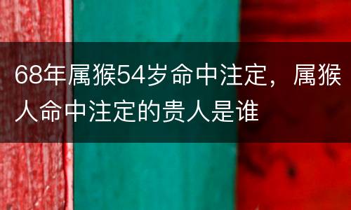 68年属猴54岁命中注定，属猴人命中注定的贵人是谁