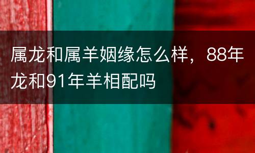 属龙和属羊姻缘怎么样，88年龙和91年羊相配吗