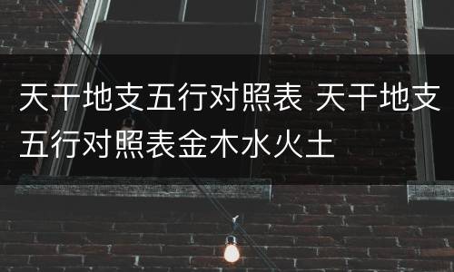 天干地支五行对照表 天干地支五行对照表金木水火土