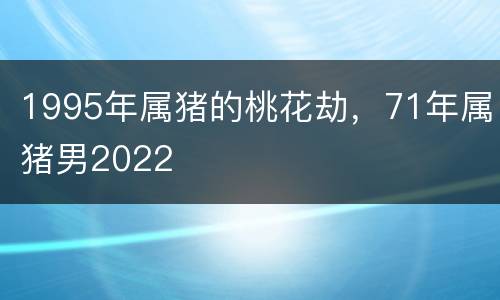 1995年属猪的桃花劫，71年属猪男2022