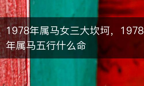 1978年属马女三大坎坷，1978年属马五行什么命