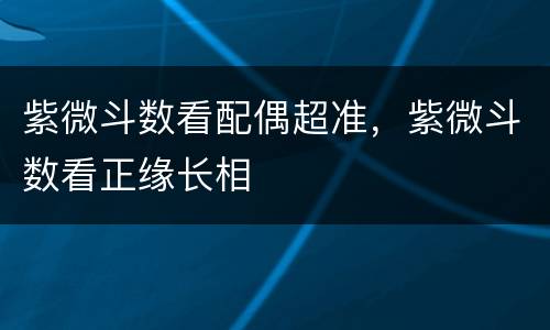 紫微斗数看配偶超准，紫微斗数看正缘长相