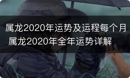 属龙2020年运势及运程每个月 属龙2020年全年运势详解