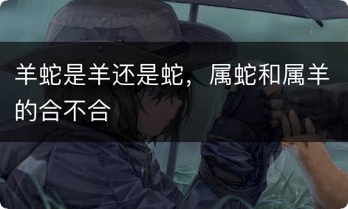 羊蛇是羊还是蛇，属蛇和属羊的合不合