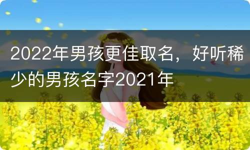 2022年男孩更佳取名，好听稀少的男孩名字2021年