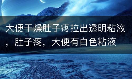 大便干燥肚子疼拉出透明粘液，肚子疼，大便有白色粘液
