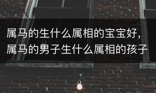 属马的生什么属相的宝宝好，属马的男子生什么属相的孩子好呢，男