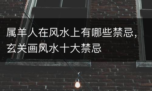 属羊人在风水上有哪些禁忌，玄关画风水十大禁忌