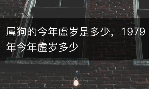 属狗的今年虚岁是多少，1979年今年虚岁多少