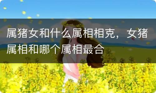 属猪女和什么属相相克，女猪属相和哪个属相最合