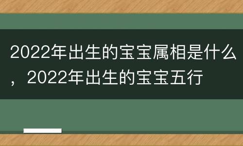 2022年出生的宝宝属相是什么，2022年出生的宝宝五行