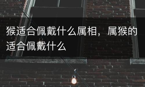 猴适合佩戴什么属相，属猴的适合佩戴什么