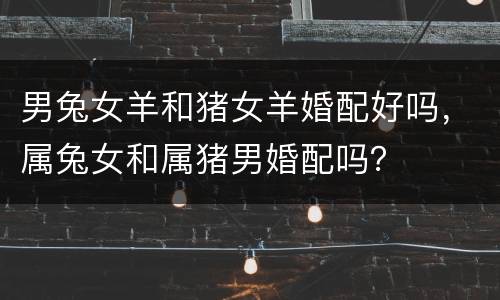 男兔女羊和猪女羊婚配好吗，属兔女和属猪男婚配吗？