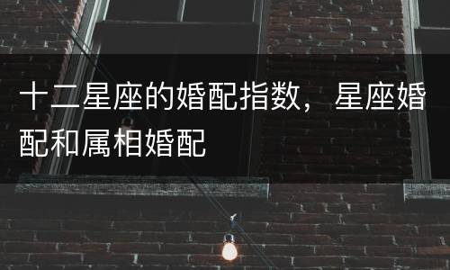 十二星座的婚配指数，星座婚配和属相婚配
