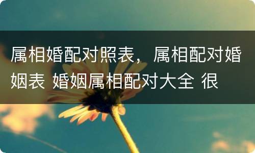 属相婚配对照表，属相配对婚姻表 婚姻属相配对大全 很