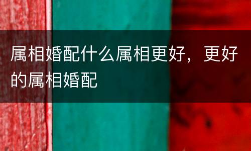 属相婚配什么属相更好，更好的属相婚配