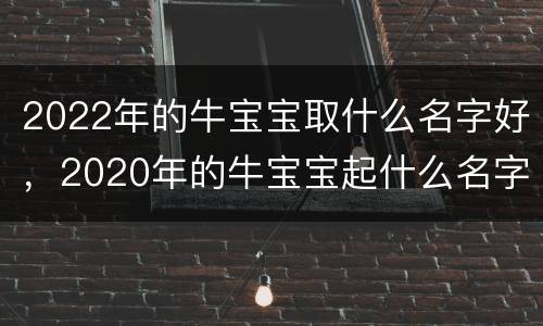 2022年的牛宝宝取什么名字好，2020年的牛宝宝起什么名字好