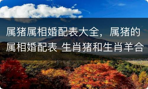 属猪属相婚配表大全，属猪的属相婚配表 生肖猪和生肖羊合适吗