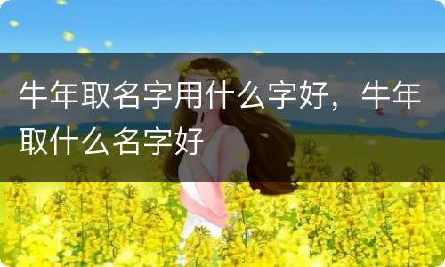 牛年取名字用什么字好，牛年取什么名字好