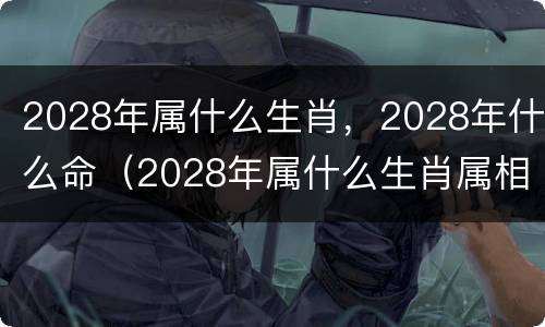 2028年属什么生肖，2028年什么命（2028年属什么生肖属相）