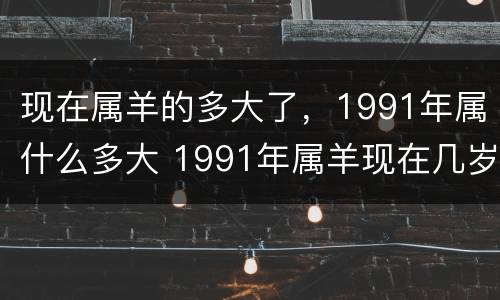 现在属羊的多大了，1991年属什么多大 1991年属羊现在几岁