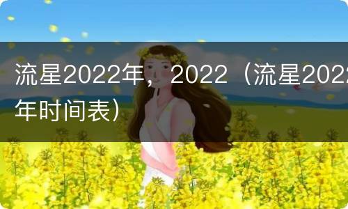流星2022年，2022（流星2022年时间表）