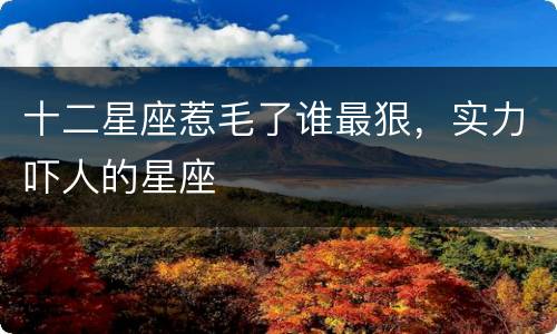 十二星座惹毛了谁最狠，实力吓人的星座