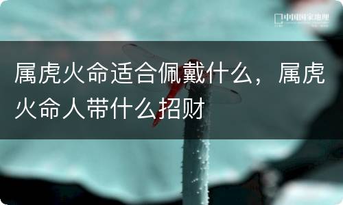 属虎火命适合佩戴什么，属虎火命人带什么招财