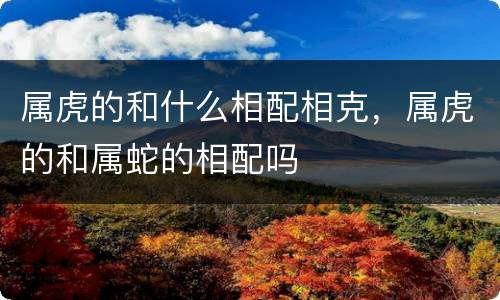 属虎的和什么相配相克，属虎的和属蛇的相配吗