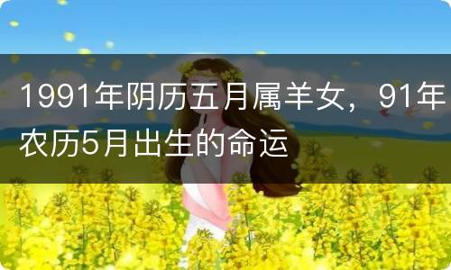 1991年阴历五月属羊女，91年农历5月出生的命运