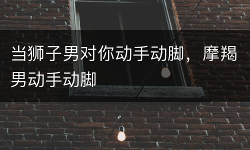 当狮子男对你动手动脚，摩羯男动手动脚