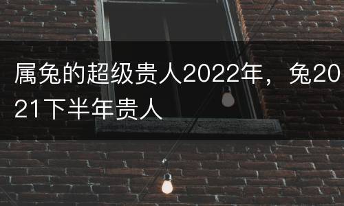 属兔的超级贵人2022年，兔2021下半年贵人