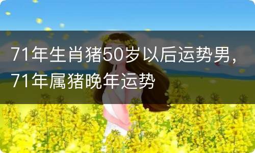 71年生肖猪50岁以后运势男，71年属猪晚年运势