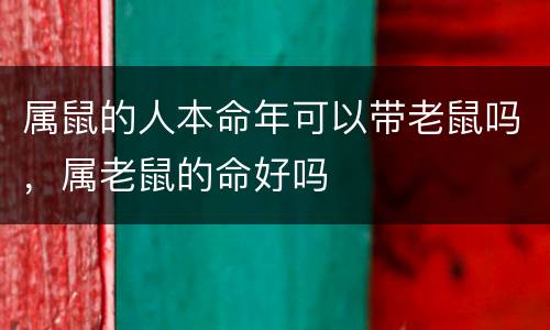 属鼠的人本命年可以带老鼠吗，属老鼠的命好吗