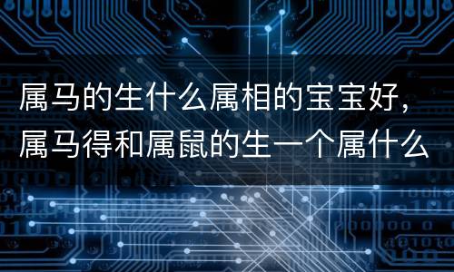 属马的生什么属相的宝宝好，属马得和属鼠的生一个属什么的孩子会
