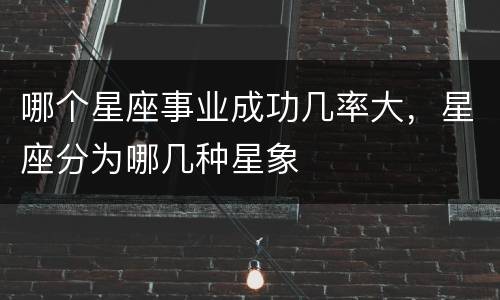 哪个星座事业成功几率大，星座分为哪几种星象