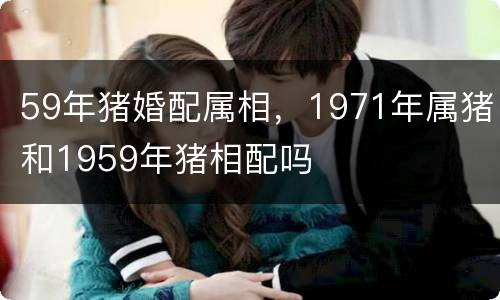59年猪婚配属相，1971年属猪和1959年猪相配吗