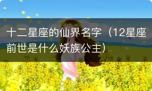 十二星座的仙界名字（12星座前世是什么妖族公主）
