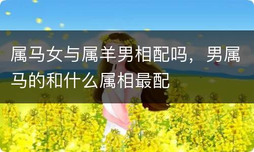 属马女与属羊男相配吗，男属马的和什么属相最配