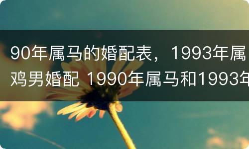 90年属马的婚配表，1993年属鸡男婚配 1990年属马和1993年属鸡结婚和吗?