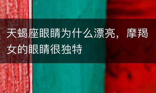 天蝎座眼睛为什么漂亮，摩羯女的眼睛很独特
