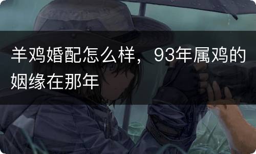 羊鸡婚配怎么样，93年属鸡的姻缘在那年
