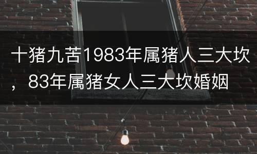 十猪九苦1983年属猪人三大坎，83年属猪女人三大坎婚姻
