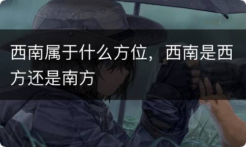 西南属于什么方位，西南是西方还是南方